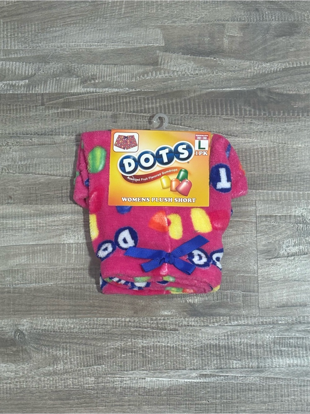 NEW Dots Cute Candy Plush Novelty Lounge Pajama Shorts Pink Size L 30-32